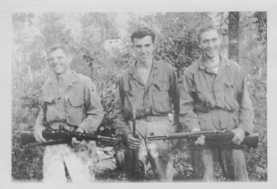 WWII photo of my father and his mates at the Battle of the Bulge.
